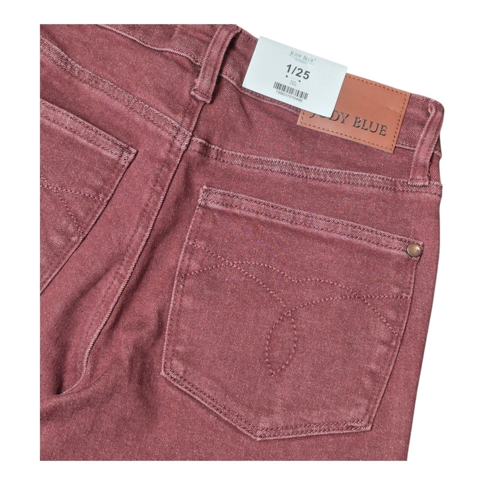 Judy Blue Women's Size 1/25 Retro Wide Leg High Rise Burgundy Jeans NWT Stretch